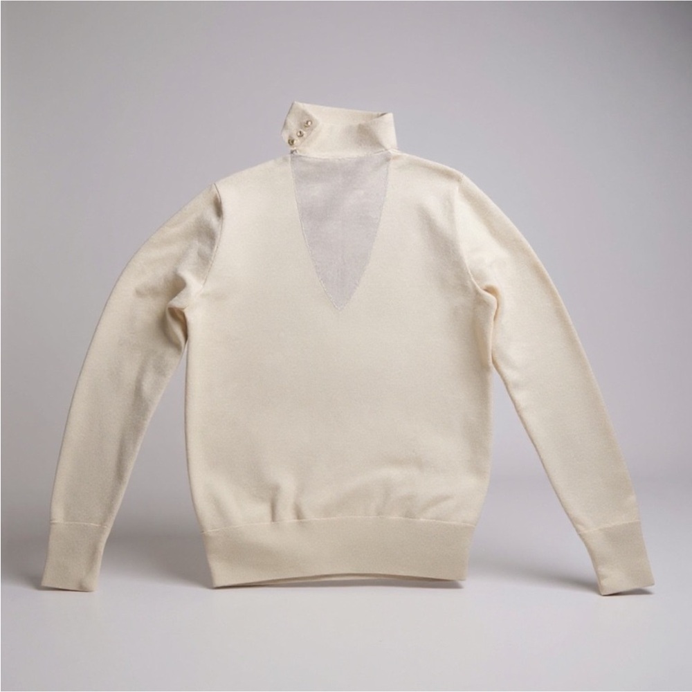 Theory Silk/Cashmere Cream Sweater - Picture 3 of 5